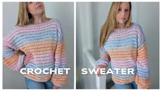 Crochet Summer Sunset Sweater Tutorial For Beginners | How To Crochet Sweater Pattern DIY
