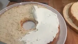 Layered Angel Food Cake with Strawberries & Cream