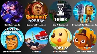 ROBLOX HARD MODE: Battlegrounds, Brainrot Evolution, Bid A Brainrot,  Fish It, Brainrot Tsunami
