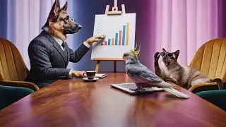 Surreal Office Antics: Animals in Suits and Shades