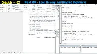 Word VBA - Looping Through and Reading Bookmarks