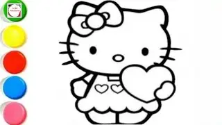 Cute Beautiful Hello kitty Drawing, Painting & Coloring For Kids and Toddlers_ Child Art