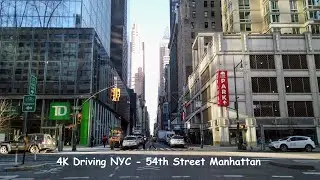 4K Driving NYC - 54th Street Manhattan | Jan 2021