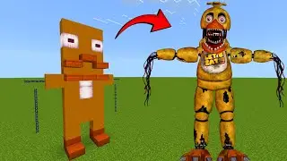 I built and tested the Chica Animatronic from FNAF 2 in Minecraft PE!?
