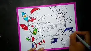 G20 Drawing | G20 Poster | G20 India Logo Drawing | Poster On G20 | One Earth One Family One Future