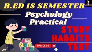 Psychology Practical// File in Hindi||Palsane and Sharma Study Habits Test || B.ed 1sem//#practical