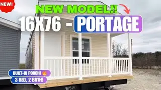 16X76-&ldquo;Portage&rdquo; Gorgeous Single Wide Mobile Home With a Porch! Perfect for Lakefront Living!