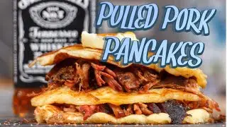 PULLED PORK PANCAKES with JACK DANIELS SYRUP - english BBQ-Video - 0815BBQ