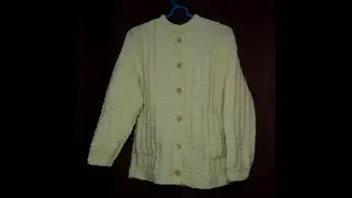 Blusa para Adultos em Tricô com Bolsos e Mangas Retas