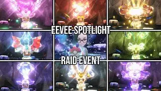 Eevee Spotlight | Tera Raid Battle Event | All 18 Tera Types | Pokemon Scarlet & Violet | SV | 2022
