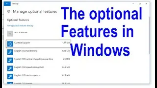The Optional Features in Windows 10