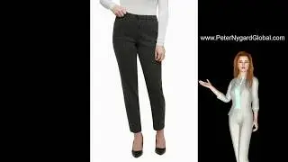 Nygard Fashions Flat Front Dot Grid Tech Stretch Ankle Pant