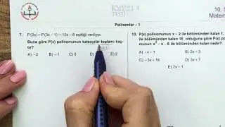 TEST-8 (Polinomlar-1) | 10.SINIF MATEMATİK KAZANIM TESTLERİ