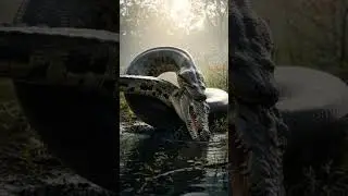 giant snake eat a crocodile🐊 #animals #shorts #ytshorts
