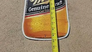 Miller Genuine Draft Metal Beer Bottle Sign 30