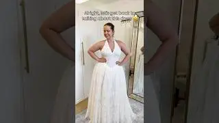 Obsessed with this unique halter + basque waist wedding gown #bride