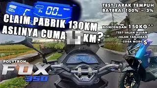 POLYTRON FOX 350 - Test Jarak Tempuh dari Baterai 100% Sampai hampir habis - Irit ? Sesuai Claim ?