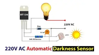 How To Make 220V Automatic ON OFF LDR Circuit | No Relay | No Battery | Simple Dark Sensor circuit