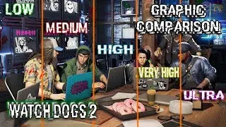 Watch Dogs 2 ( PC ) Graphics comparison - Low vs Med vs High vs Very High vs  Ultra 1080p Full HD