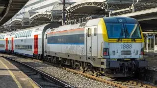 Belgium Railway [ Class 18 Siemens EuroSprinter ]Loco departing Brussel-Zuid/Bruxelles-Midi