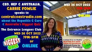 CARRIE FOWLIE, CEO Hepatitis C Australia talks to Central Coast Radio.com