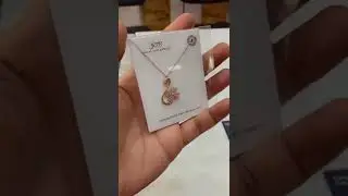 silver rose gold polish pendant set