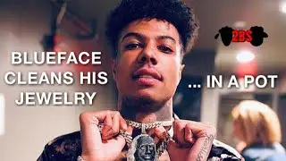 Blueface Cleans His Jewelry