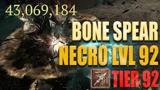Bone Spear Necromancer SLAPS! | Nightmare Dungeon Tier 92 (SOLO) | Season 1 | Diablo 4