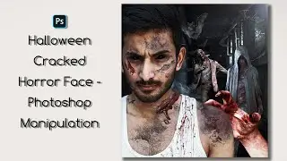 Halloween Cracked Horror Face - Horror Photoshop Manipulation