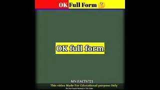Ok Full Form🤔#shorts #shortvideo #viral