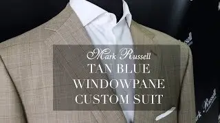 Tan Blue Windowpane Custom Suit | Mark Russell Clothing
