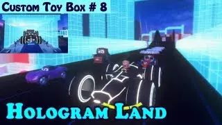 Disney Infinity Hologram Land Custom Toy Box # 8 Creation + Race Track W/ Tron Car