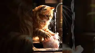 Cat eat barbque hen Ai animated video Cat funny video #funny​ #pets​ #cat​ #adoptcat​ #mycat​ #kids​