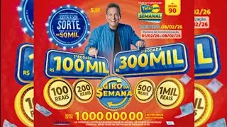 TELE SENA SEMANAL edi&ccedil;&atilde;o 90 Sorteio 08/02/2026 - 5 reais - vermelha