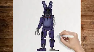 How to draw Withered Bonnie