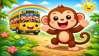 Wheels on the Monkey Bus 🚌🐒 | Kids Song | Nursery Rhymes for Children