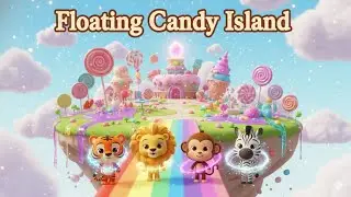 Floating Candy Island Adventure | Episode 4 | Lion Tiger Zebra Monkey Story