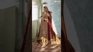Pakistani Bridal Dress in Embellished Kameez with Farshi Lehenga and Double Dupattas Style#shorts