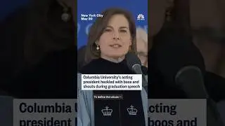 Columbia University's acting president heckled with boos and shouts during graduation speech