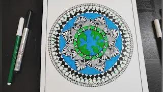 Celebrate Nature with Mandala Art | World Environment Day Drawing | Simple Mandala Art