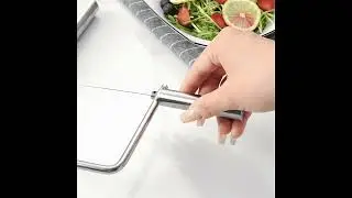 Stainless Steel Cheese Slicer with 5 Replacement Wires, Metal Cheese Cutter #cheeseslice