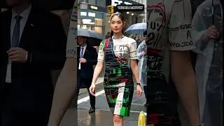 Model Wears Stock Market Chart Dress in Rainy Wall Street 🌧️📈 | Finance Meets Fashion