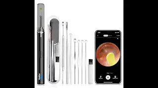 Verilux Ear Wax Kit  9 Pcs Otoscope Cleaner Wireless 1296P HD 3.5mm with 6 Led 350mAh ios& Android,