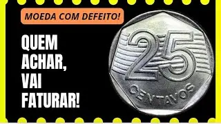 Moeda de 25 centavos valiosa! Ela tem defeito oculto que 99% das pessoas n&atilde;o v&ecirc;!