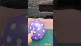 🟣⚪️💖 Experiment: will a water balloons explode if it rolls down from a tall building? 💥🎈#shorts