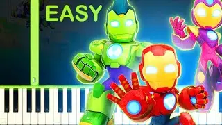 Marvel's Iron Man and his Awesome Friends Theme Song - EASY Piano Tutorial