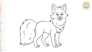 Arctic fox drawing easy 01 | Outline sketches | How to draw an Arctic fox step by step | #artjanag