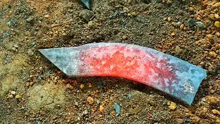 ASMR Fire and Hammer Sound | Traditional Knife Forging in Remote Village Blacksmith Workshop