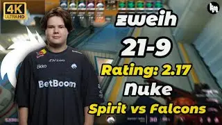 zweih (21-9) Spirit vs Falcons (Nuke) | StarLadder Budapest Major 2025 #cs2 #zweih