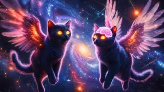 Always Something Good Behind the Curtain! (NeonWave AI space cat vid, real BipTunia trip-rock music)